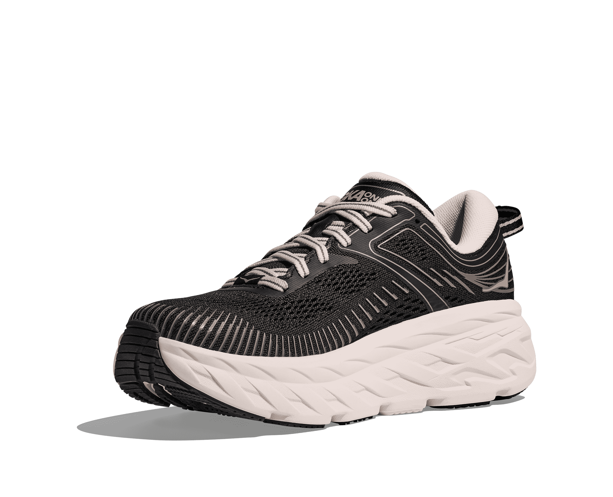 HOKA Women's Bondi 7 - BLACK / ROSE CREAM