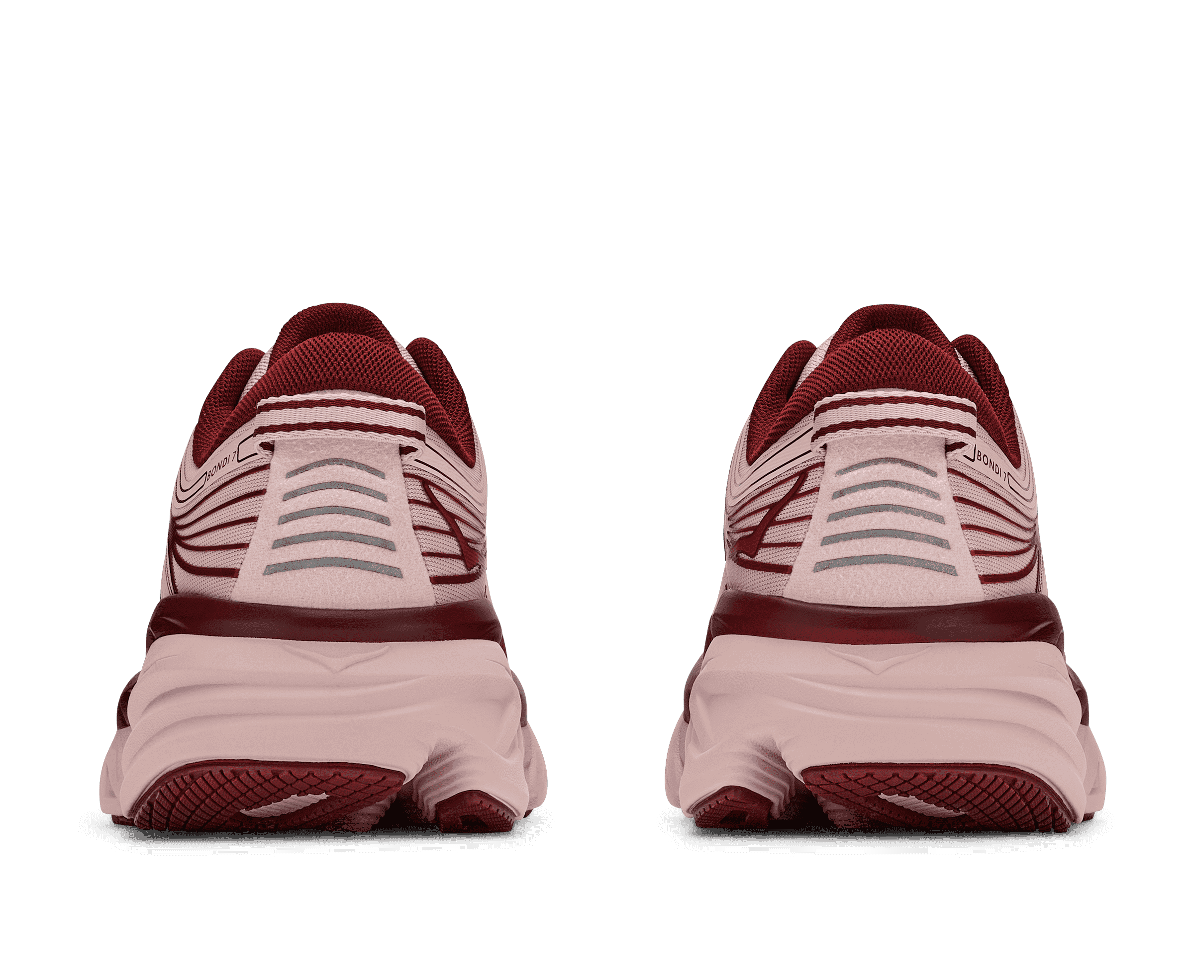 HOKA Women's Bondi 7 - PINK OPAL / VARSITY BURGUNDY