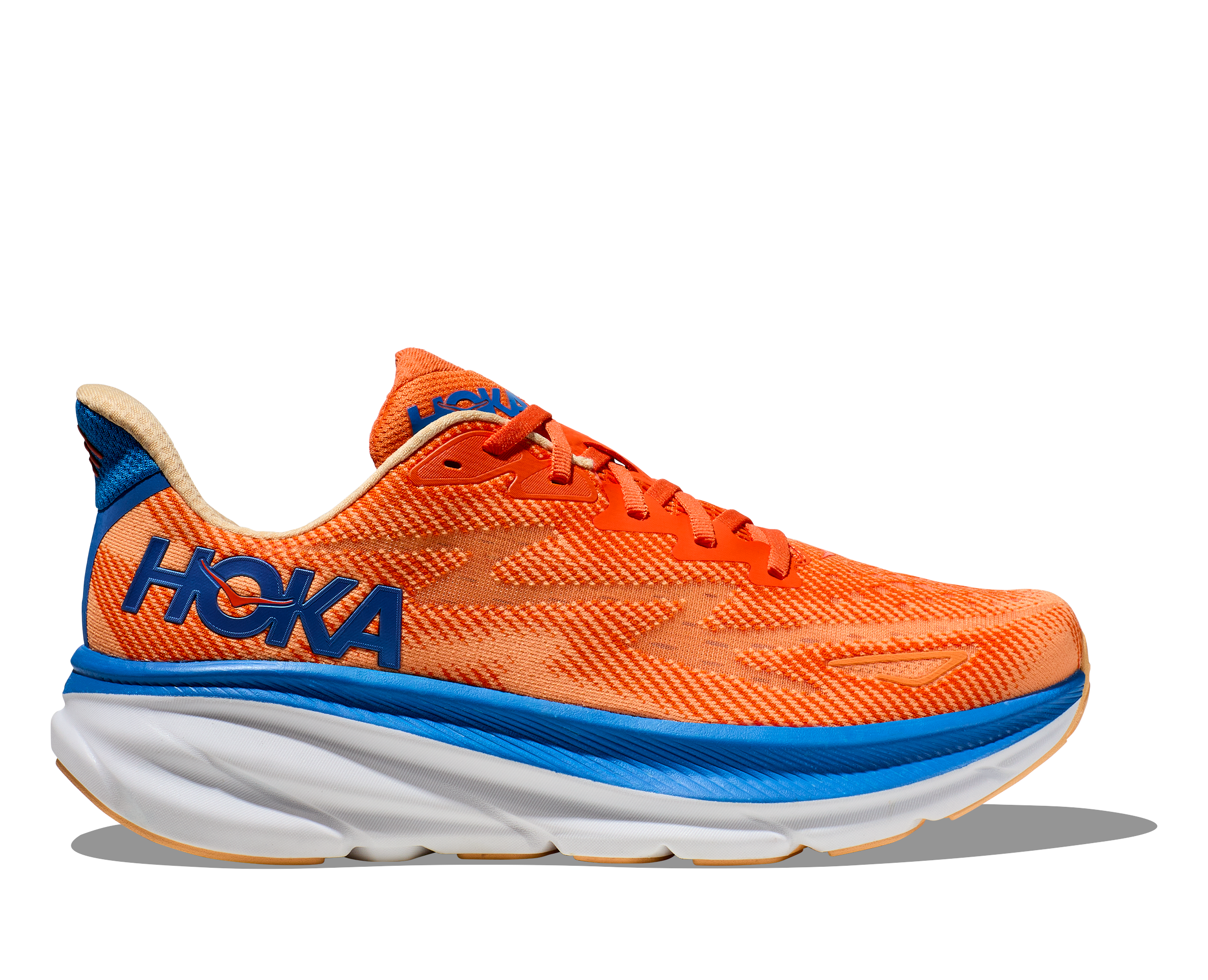 Hoka Mens Clifton 9 Wide - Vibrant Orange/Impala (1132210-VOIM)
