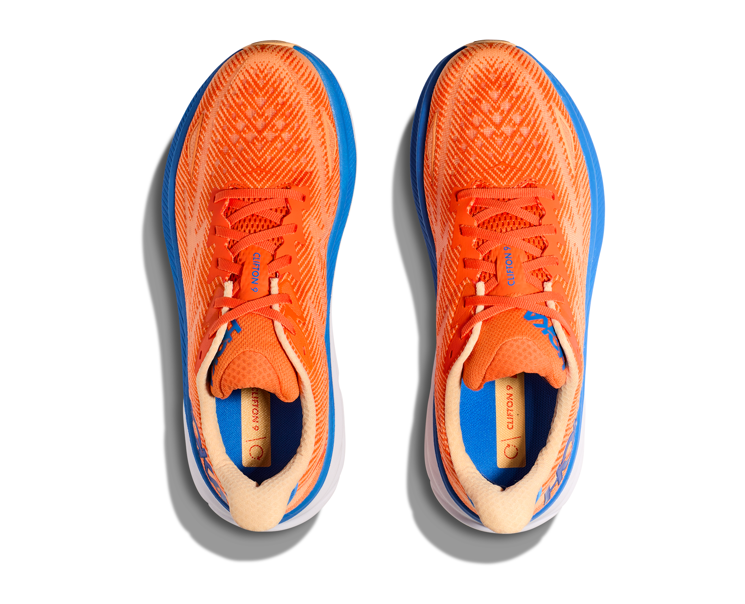 Hoka Mens Clifton 9 Wide - Vibrant Orange/Impala (1132210-VOIM)