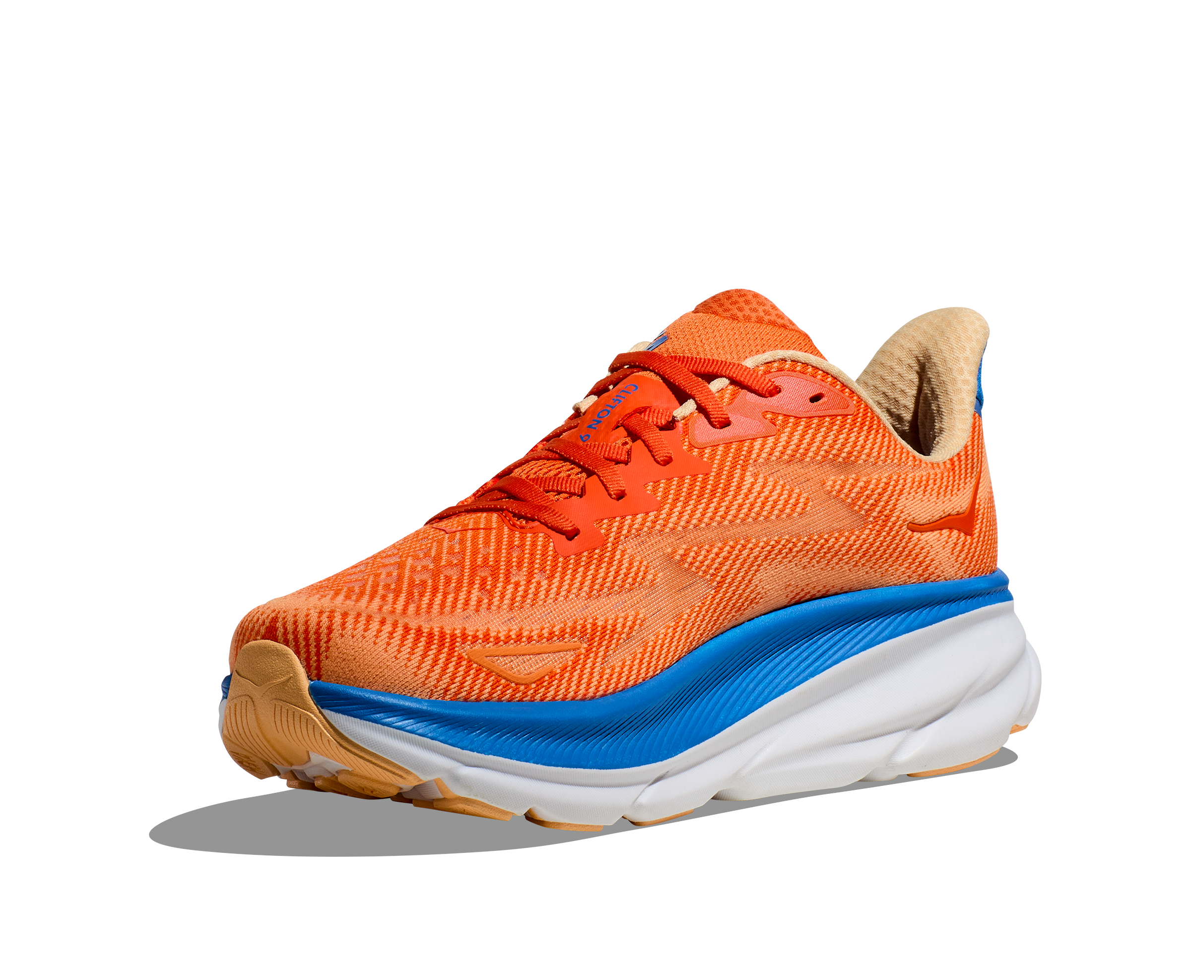 Hoka Mens Clifton 9 Wide - Vibrant Orange/Impala (1132210-VOIM)