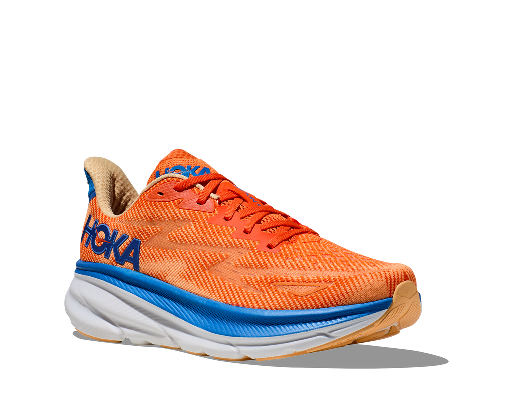 Hoka Mens Clifton 9 Wide - Vibrant Orange/Impala (1132210-VOIM)