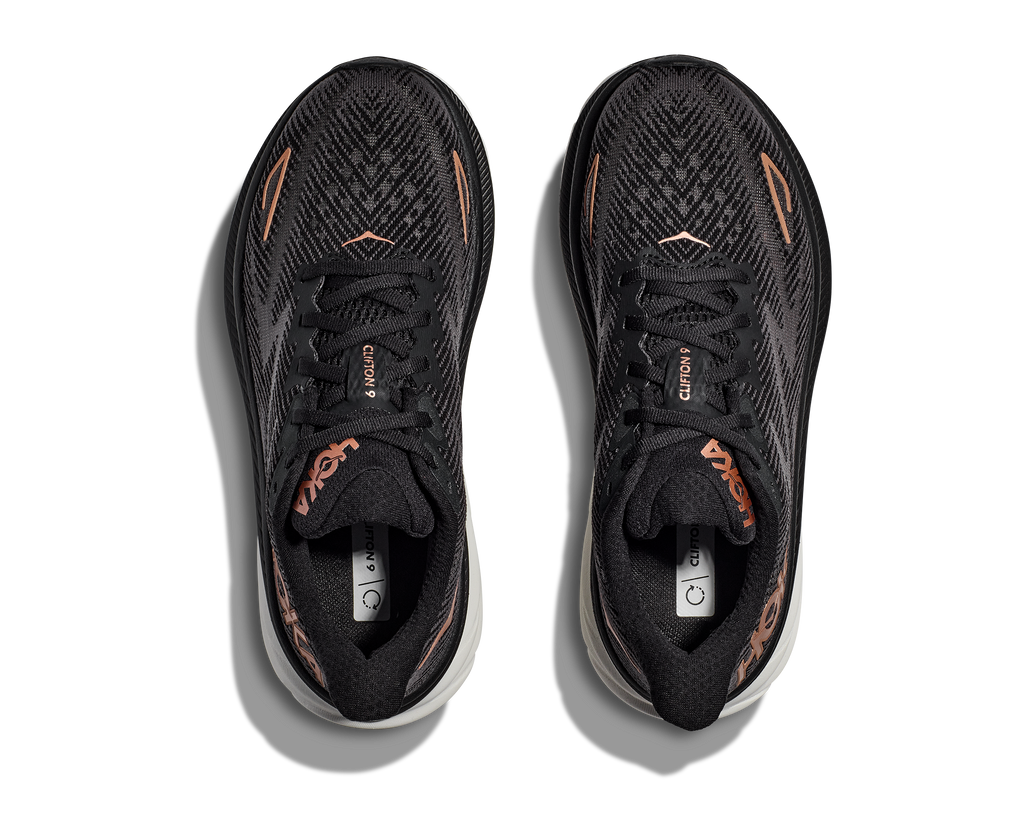 Hoka Womens Clifton 9- Black/Rose Gold (1127896-BRGL)