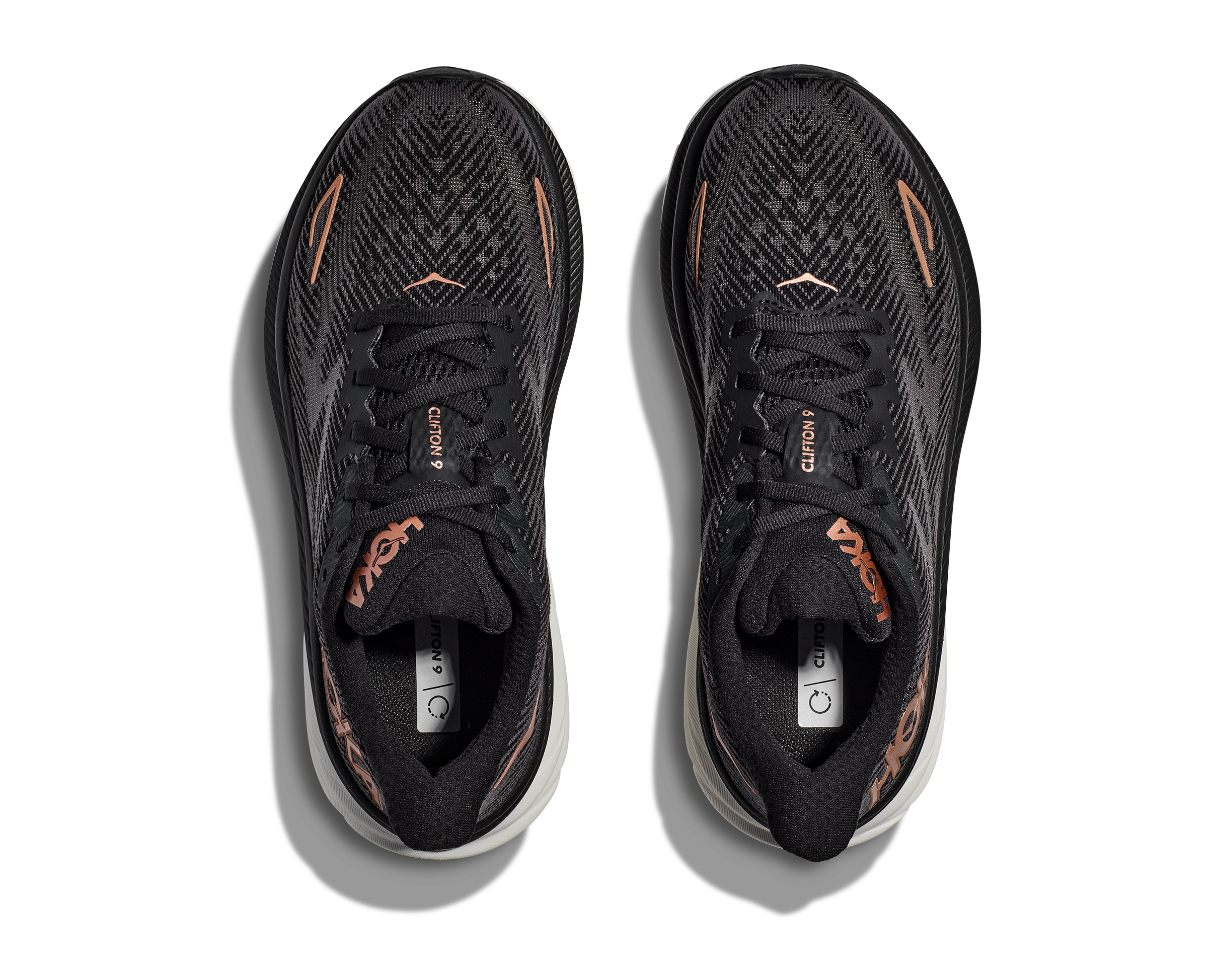 Hoka Womens Clifton 9- Black/Rose Gold (1127896-BRGL)