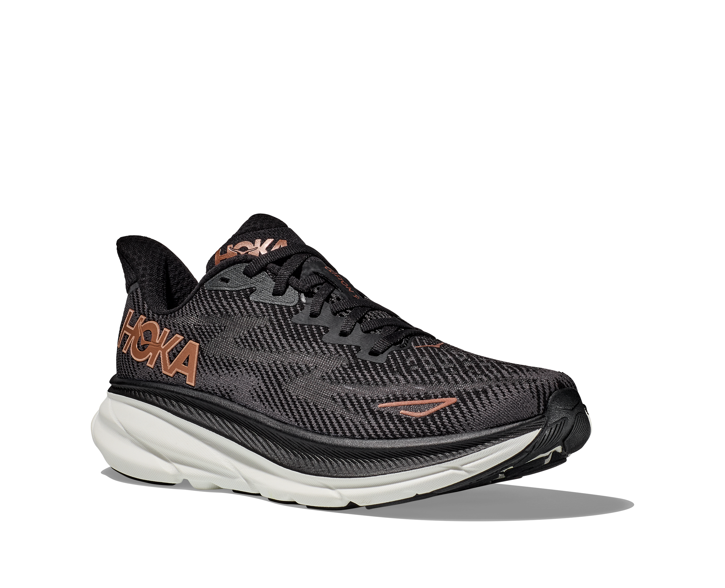 Hoka Womens Clifton 9- Black/Rose Gold (1127896-BRGL)