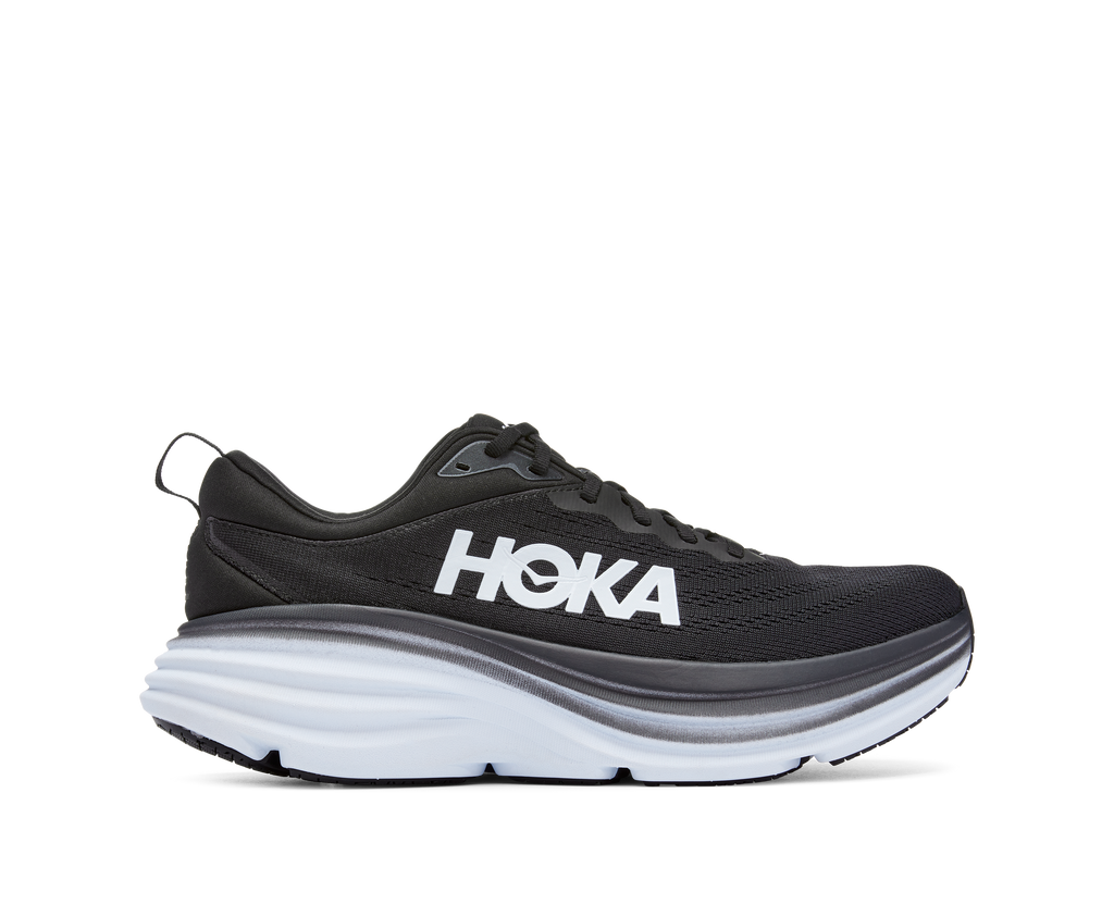 Hoka Mens Bondi 8 - Black/White (1123202-BWHT)