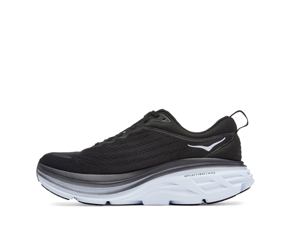 Hoka Mens Bondi 8 Extra Wide- Black/White (1127955-BWHT)