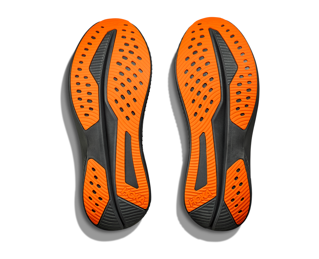 HOKA Men's Mach 6 - BLACK / ELECTRIC TANGERINE