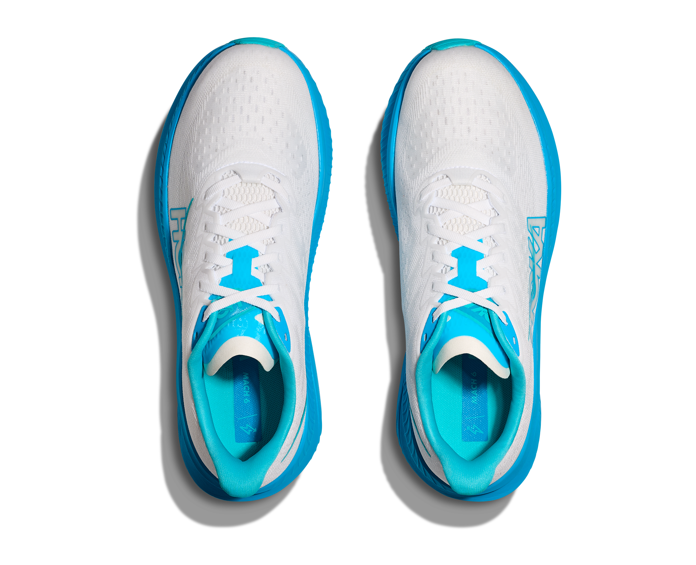 HOKA Men's Mach 6 - WHITE / SKYWARD BLUE