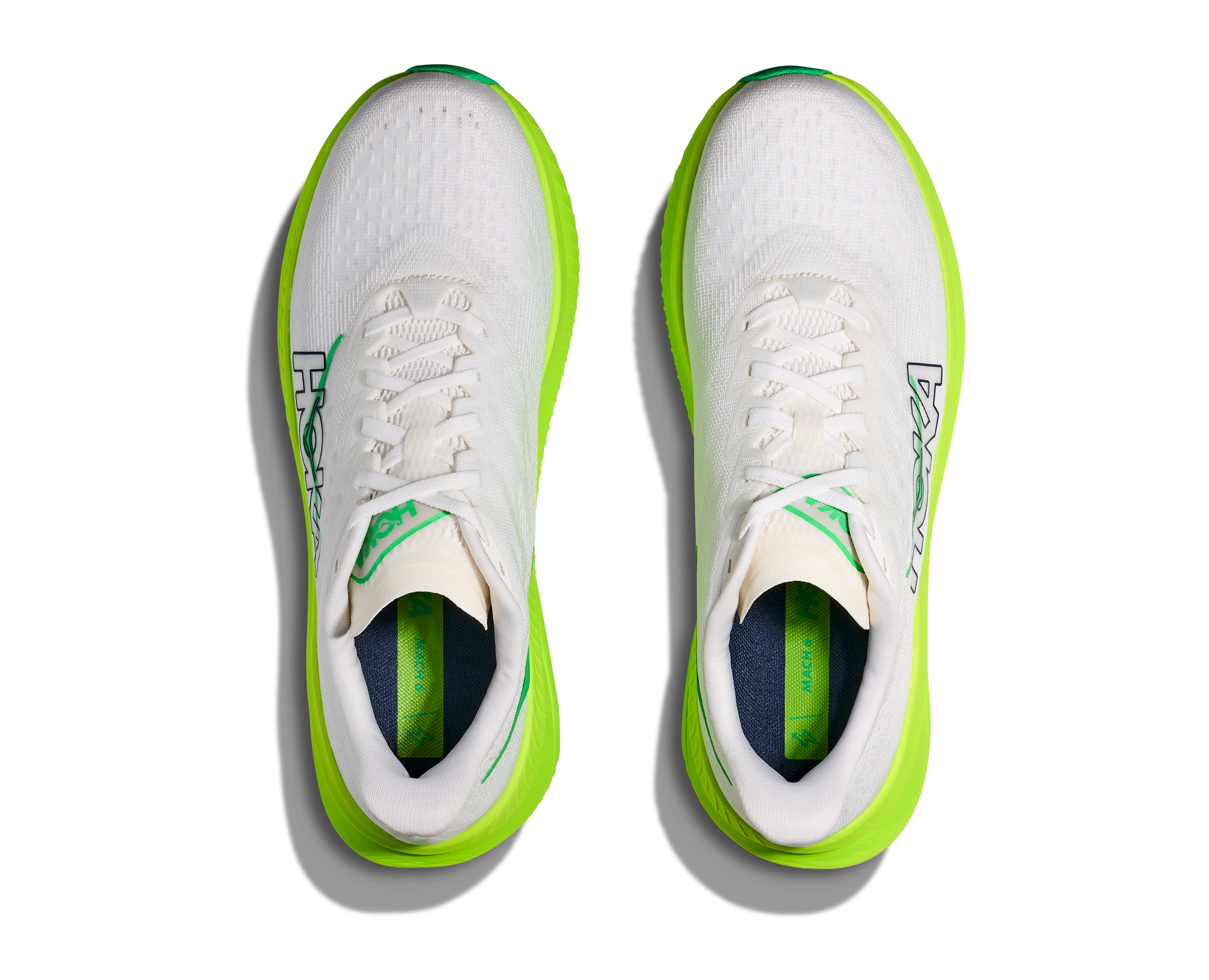 HOKA Men's Mach 6 - WHITE / NEON LIME