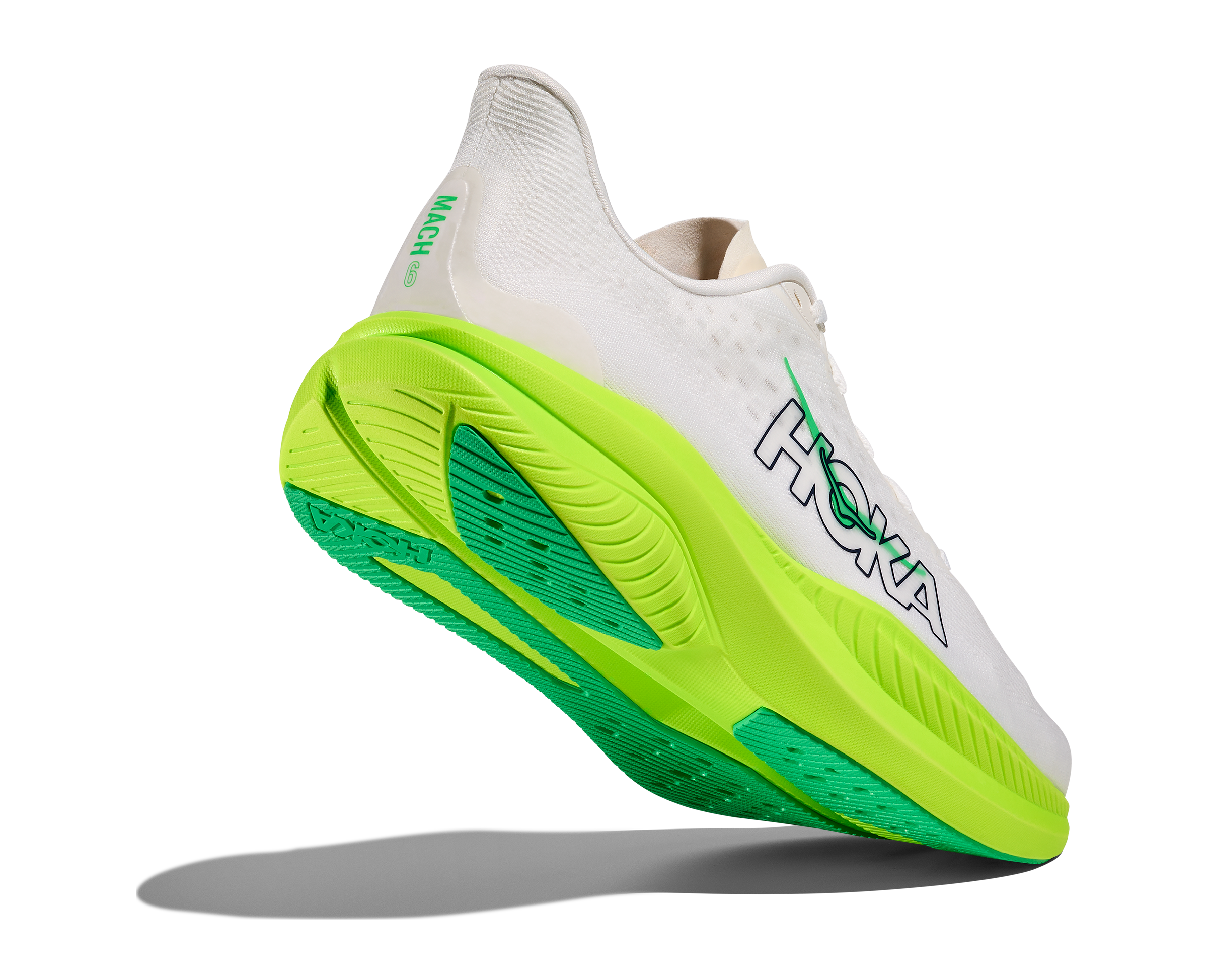 HOKA Men's Mach 6 - WHITE / NEON LIME