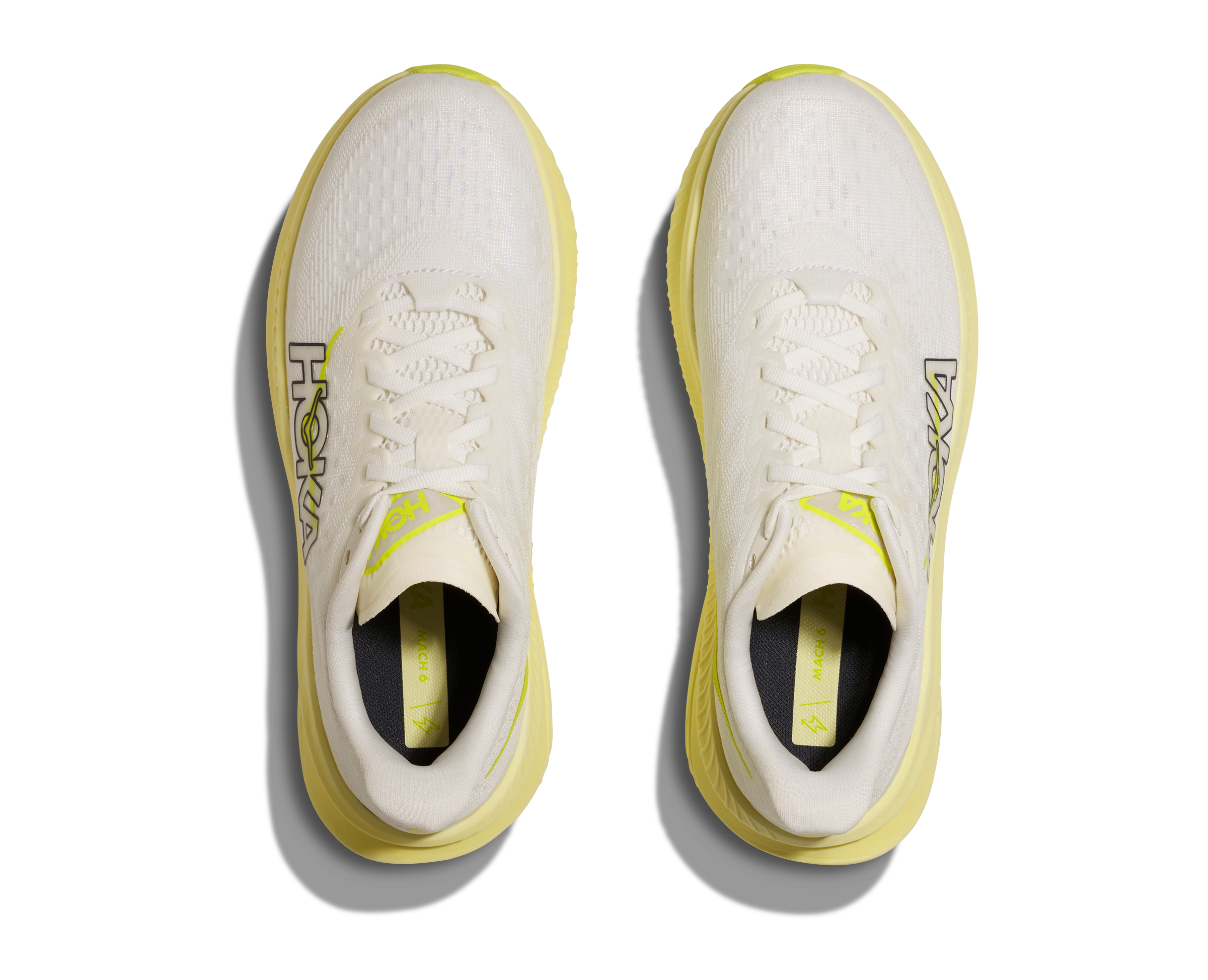 HOKA Women's Mach 6 - WHITE / NEON HOKA CITRUS