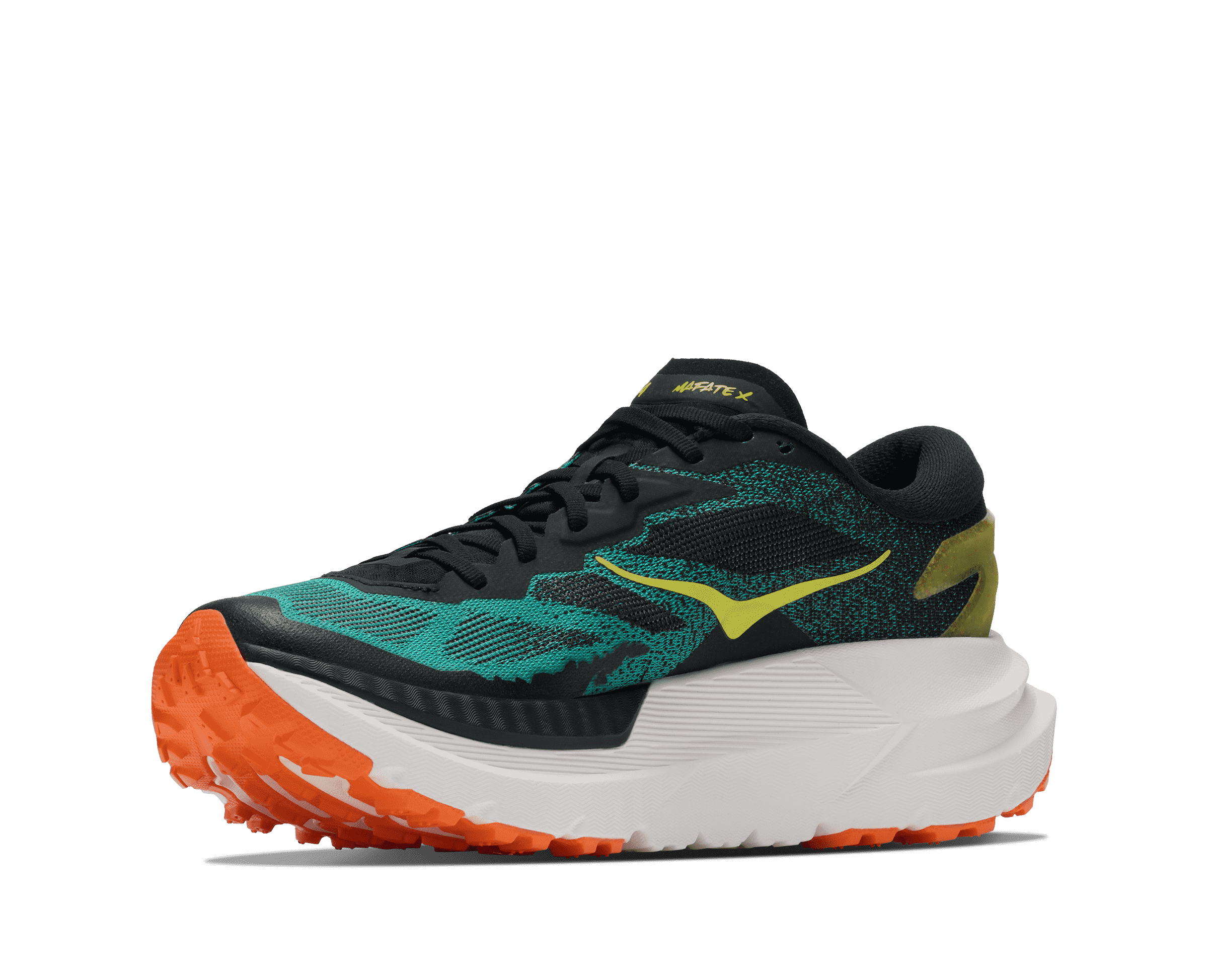 HOKA Men's Mafate X - BLACK / ELECTRIC AQUA