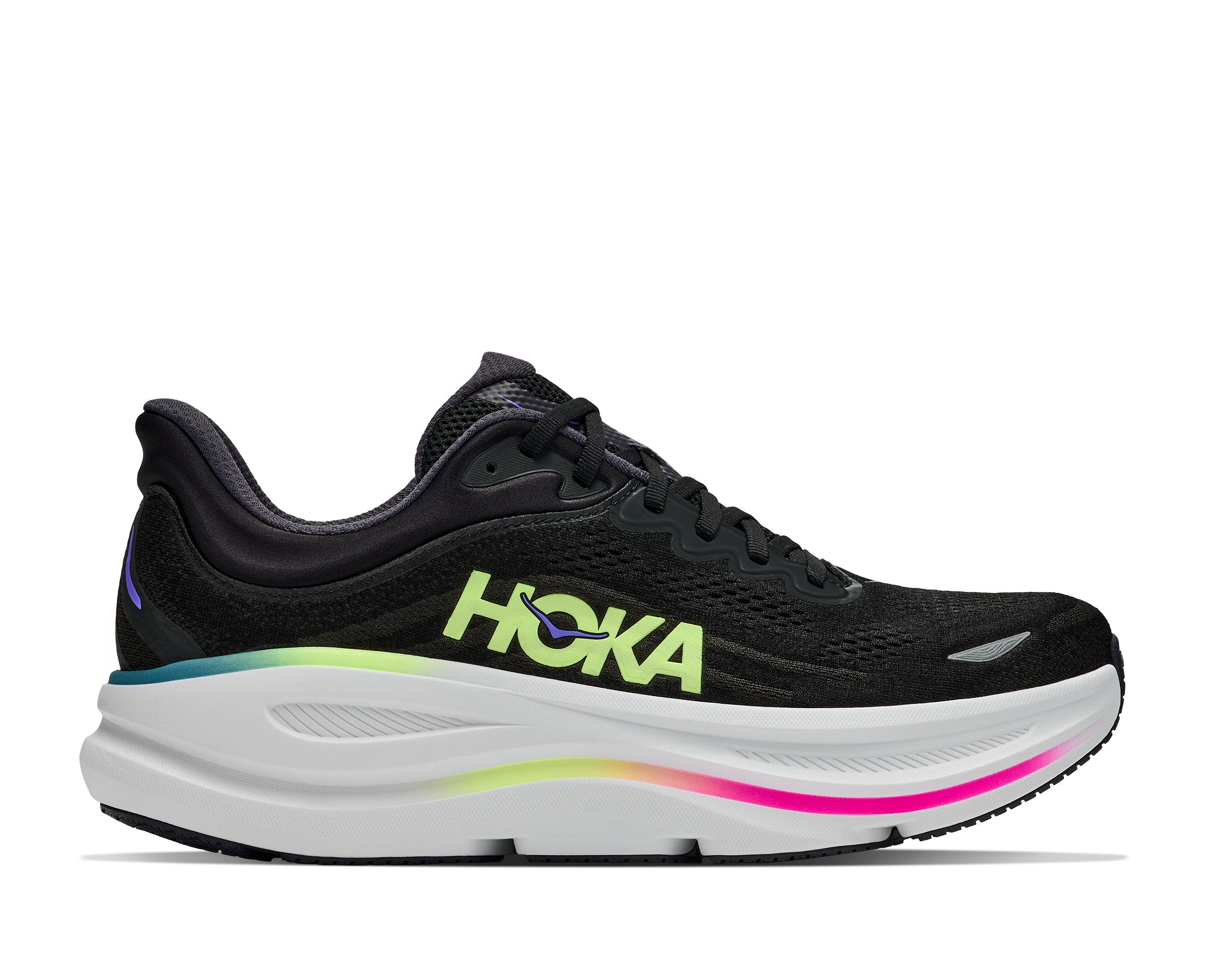 HOKA Men's Bondi 9 - BLACK / NEON YUZU