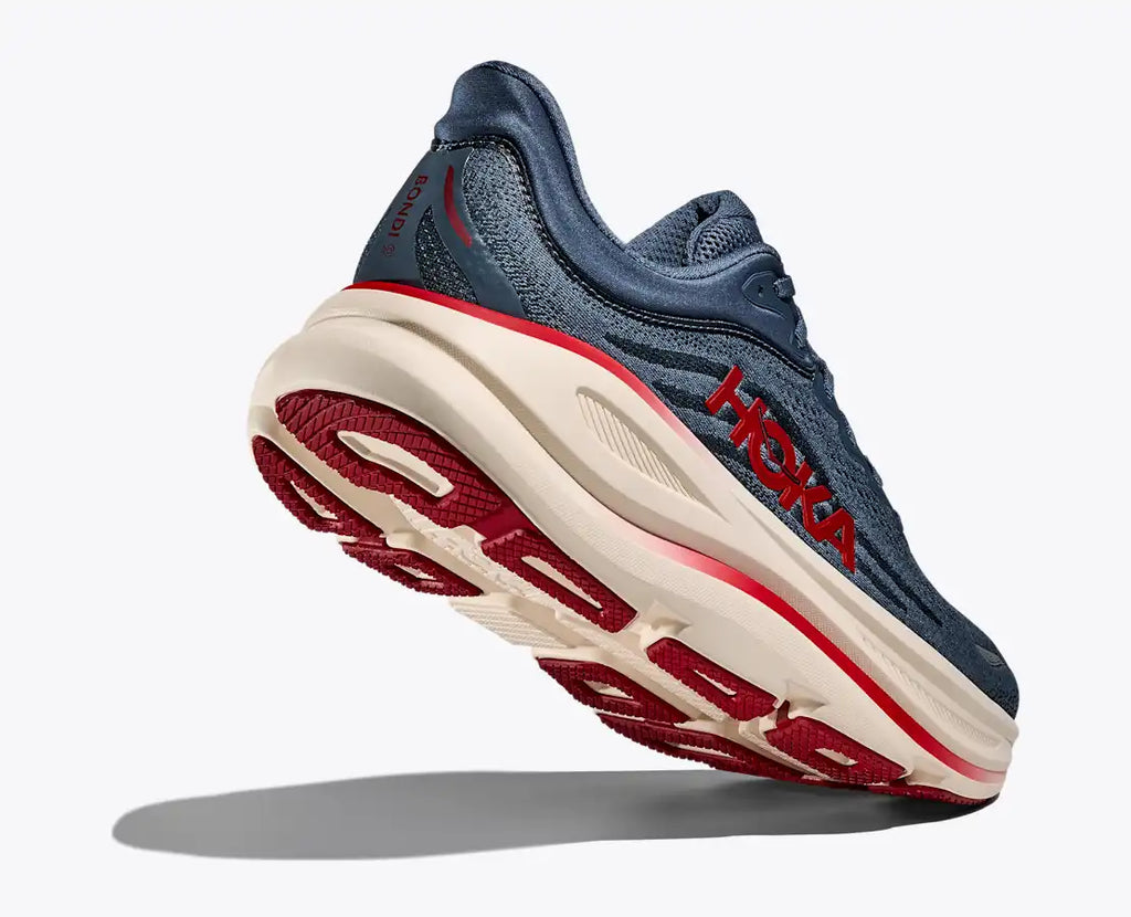 HOKA Men's Bondi 9 - THUNDER CLOUD / VERMILLION (Wide)