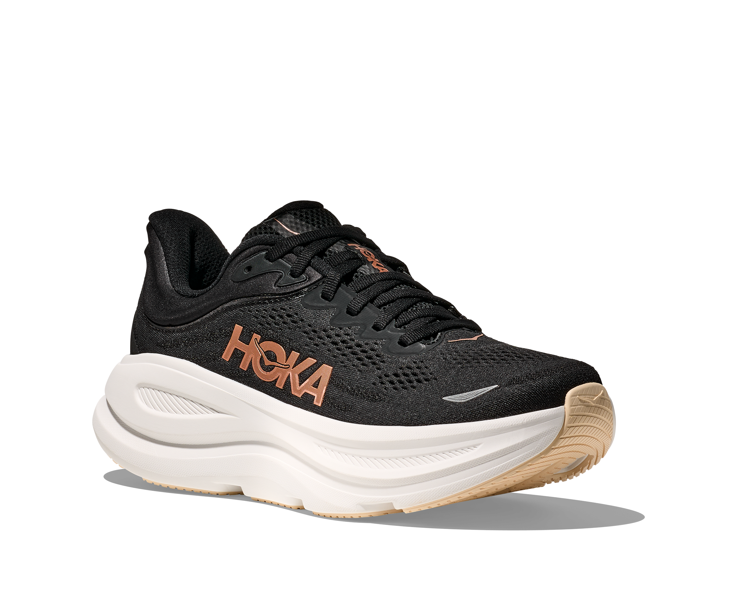 HOKA Women's Bondi 9 - BLACK / ROSE GOLD
