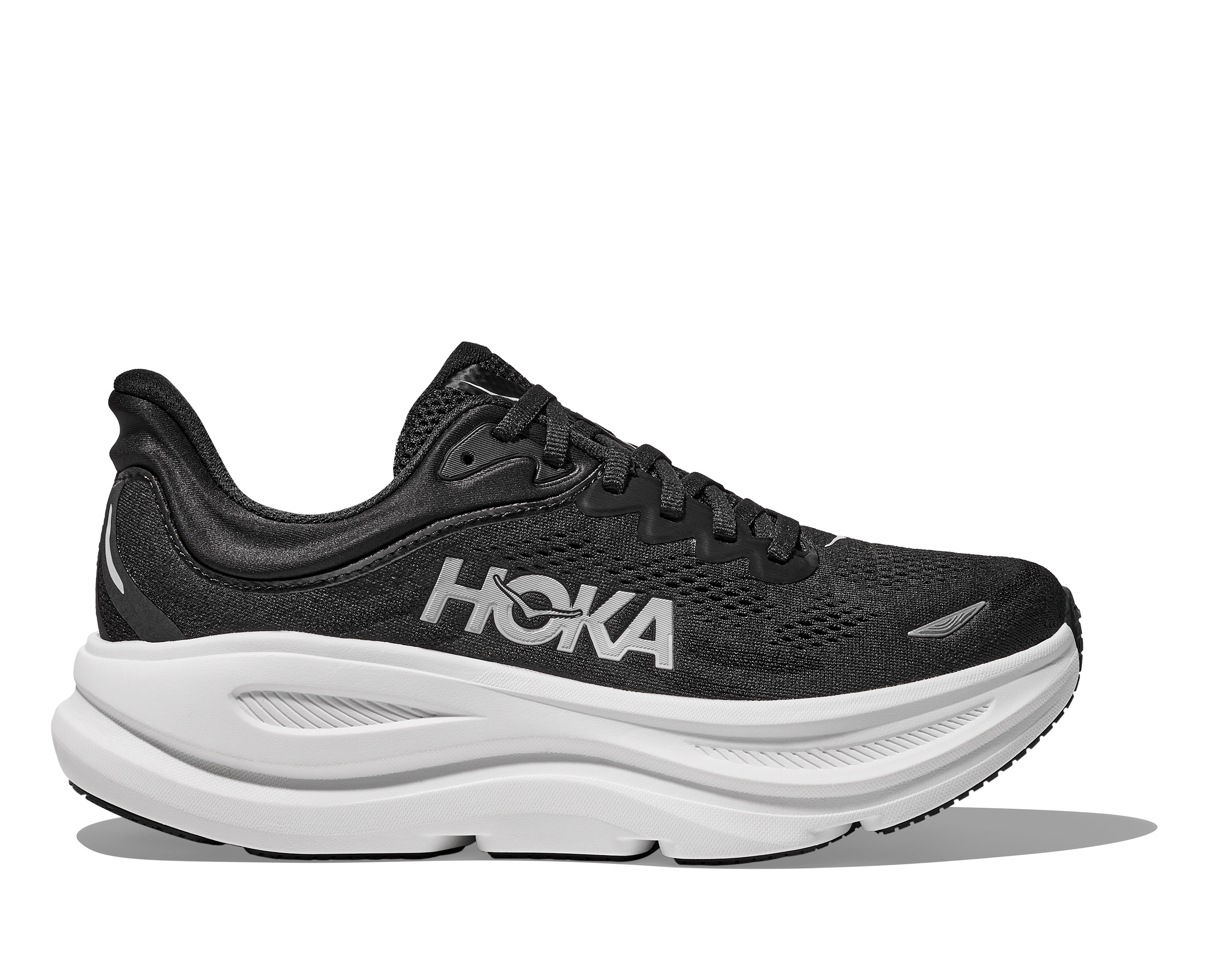HOKA Women's Bondi 9 - BLACK / WHITE (Wide)