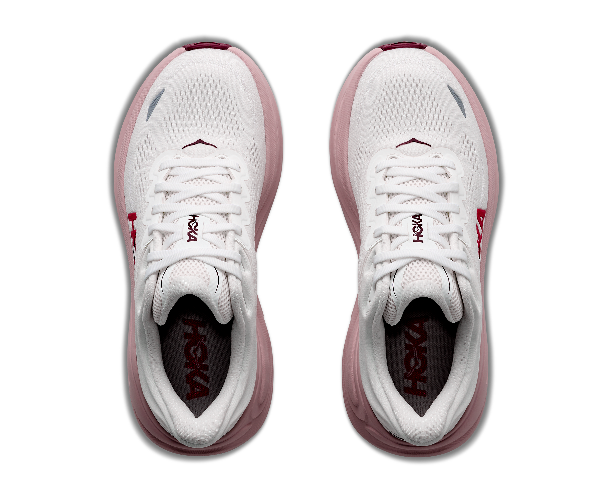 HOKA Women's Bondi 9 - WHITE / PINK OPAL (Wide)