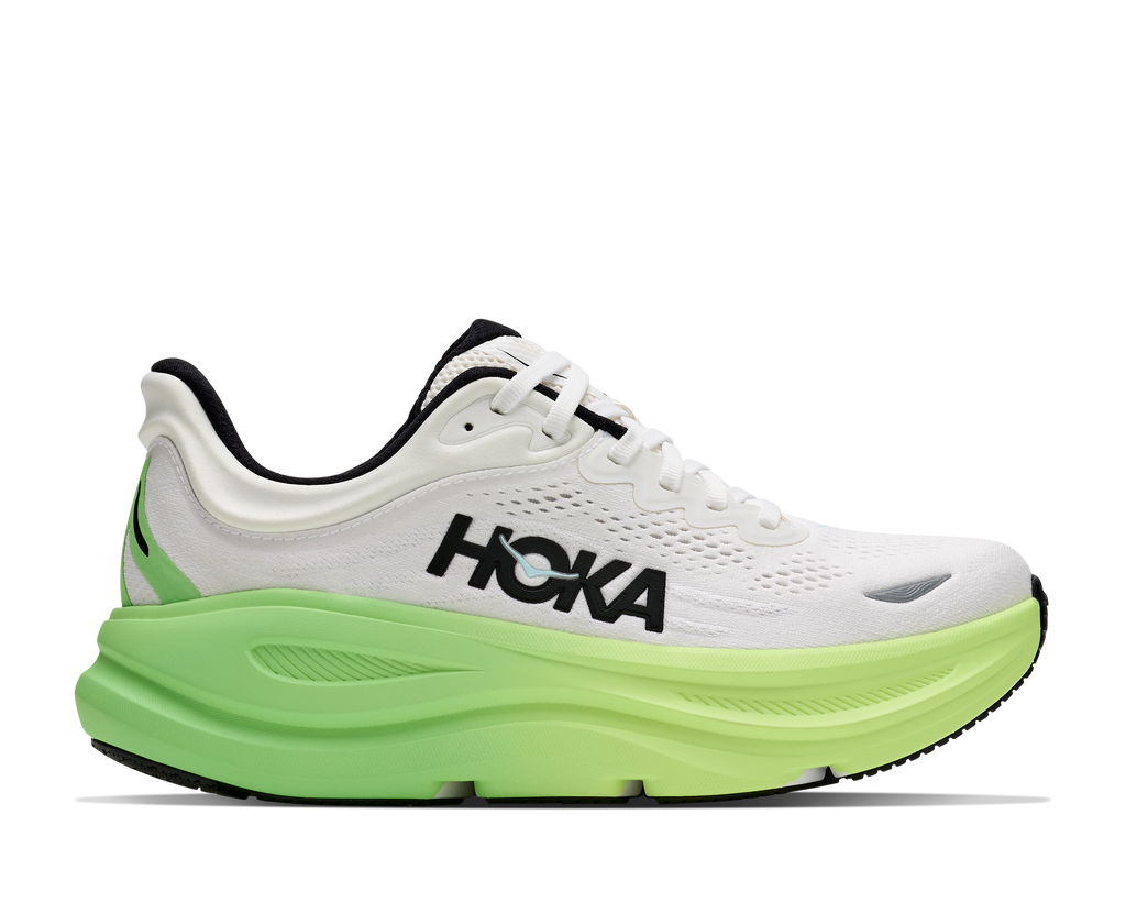 HOKA Women's Bondi 9 - WHITE / TART APPLE