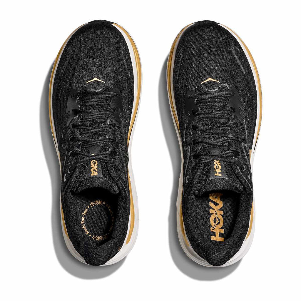 HOKA Men's Bondi 9 - CARBON BLACK / YELLOW GOLD