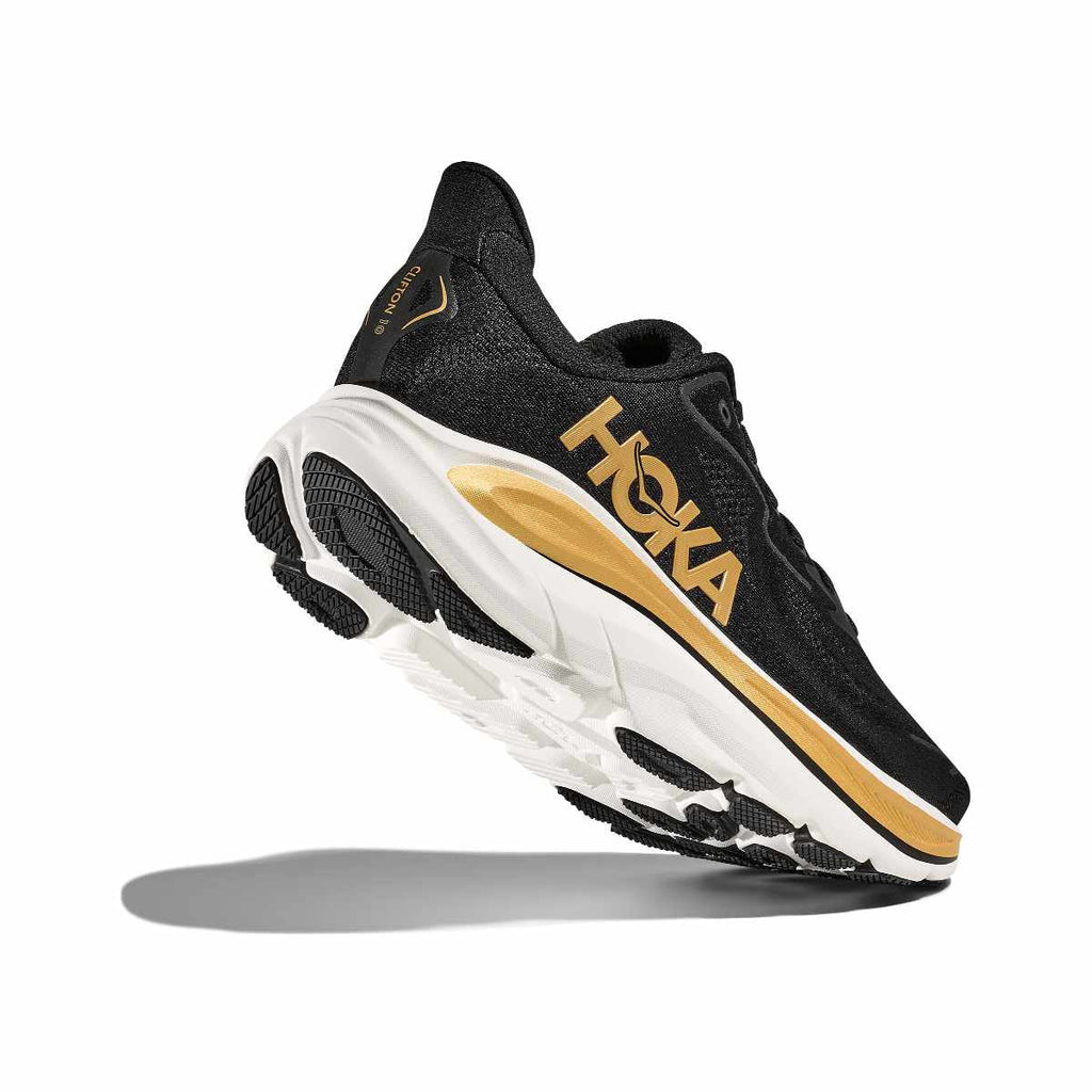 HOKA Men's Bondi 9 - CARBON BLACK / YELLOW GOLD