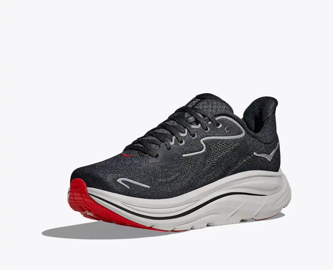 HOKA Men's Clifton 10 - BLACK / SILVER (Wide)
