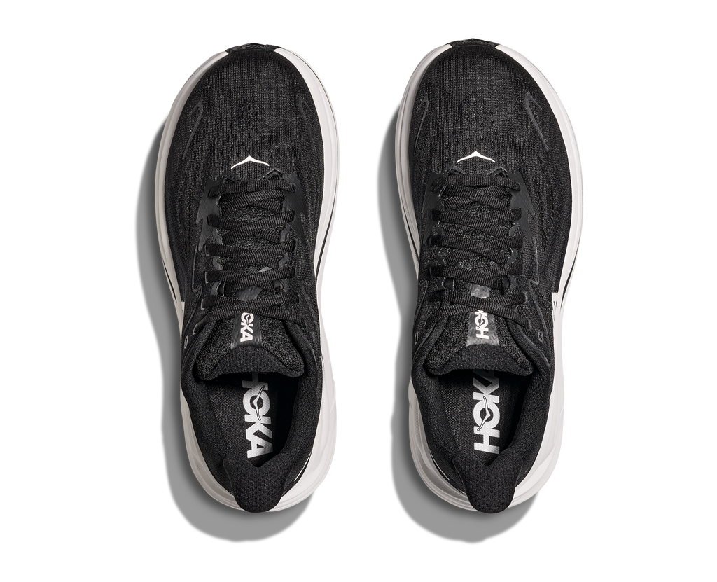 HOKA Men's Clifton 10 - BLACK / WHITE (Wide)