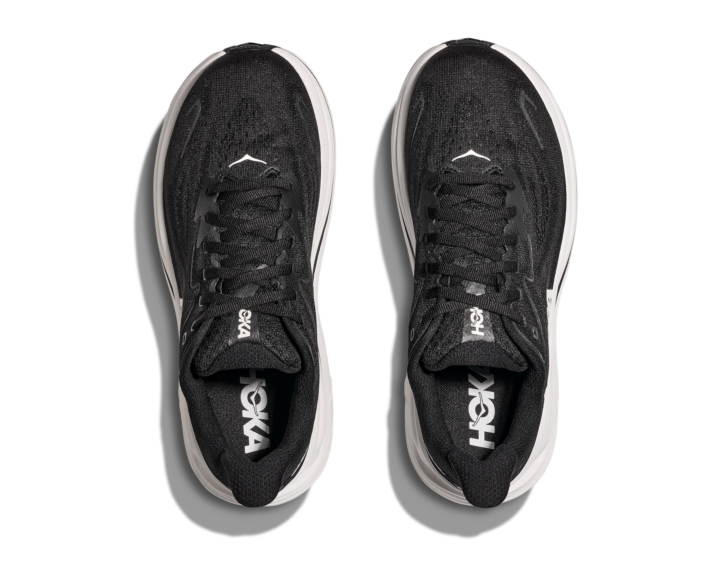 HOKA Men's Clifton 10 - BLACK / WHITE (Wide)