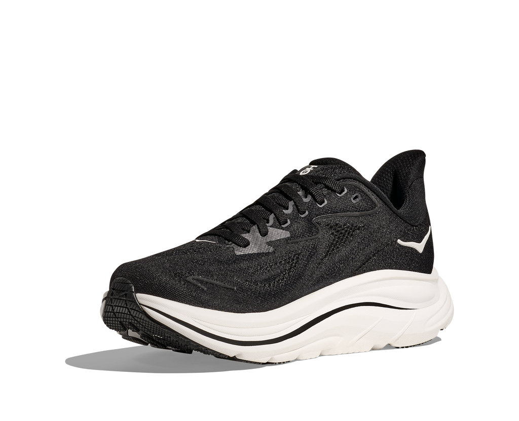 HOKA Men's Clifton 10 - BLACK / WHITE (Wide)