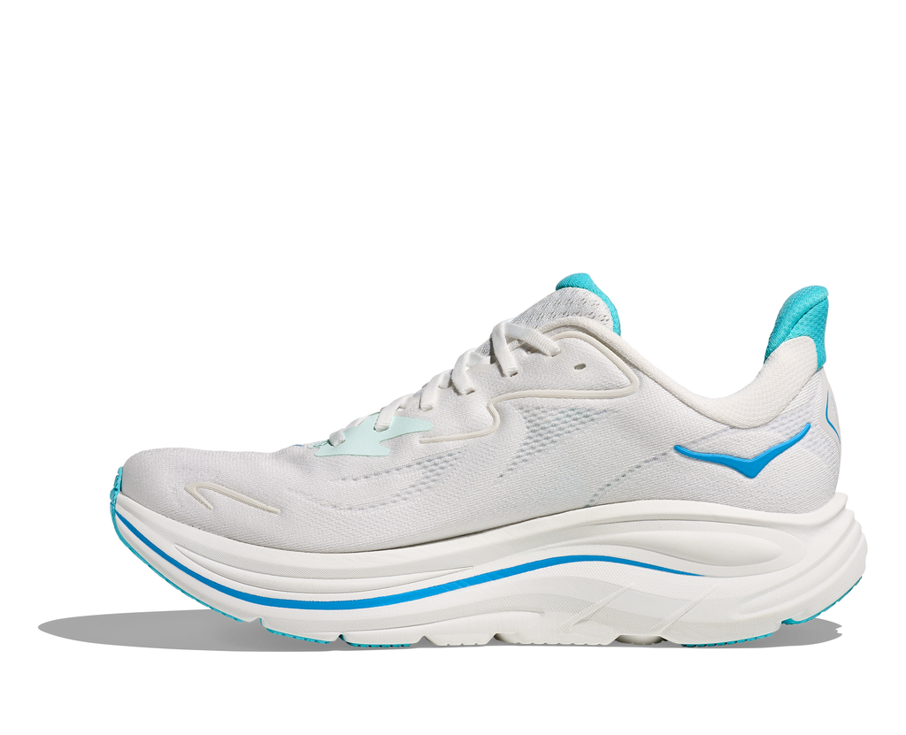 HOKA Men's Clifton 10 - WHITE / SKYWARD BLUE (Wide)