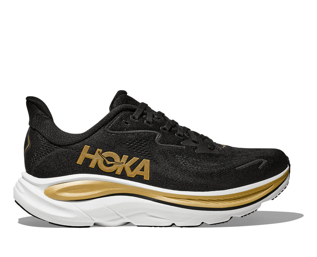 HOKA Women's Clifton 10 - BLACK / GOLD