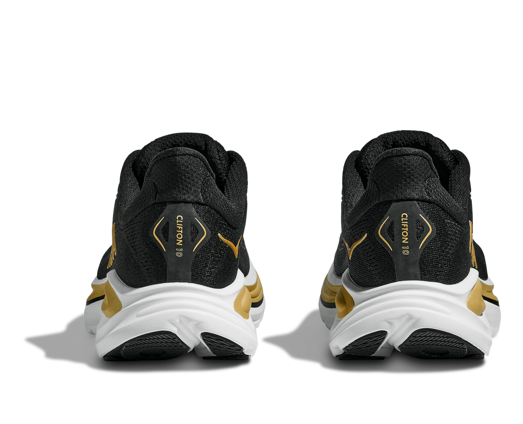HOKA Women's Clifton 10 - BLACK / GOLD