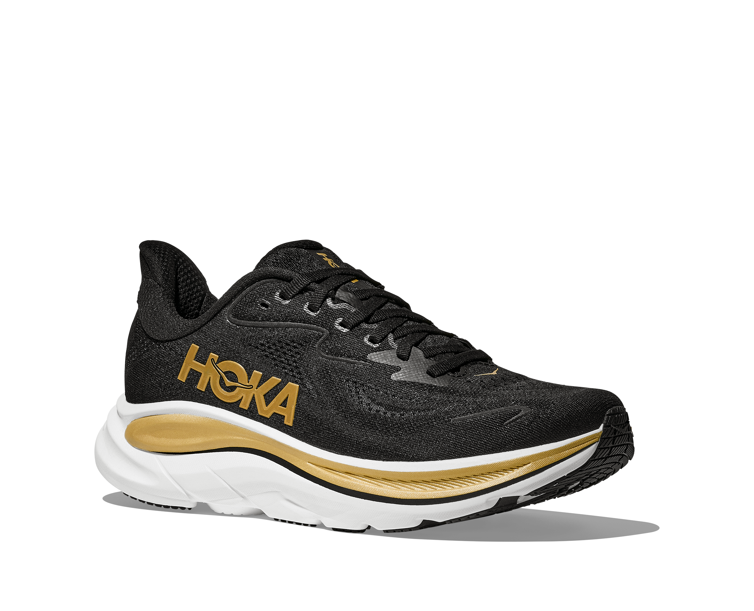 HOKA Women's Clifton 10 - BLACK / GOLD