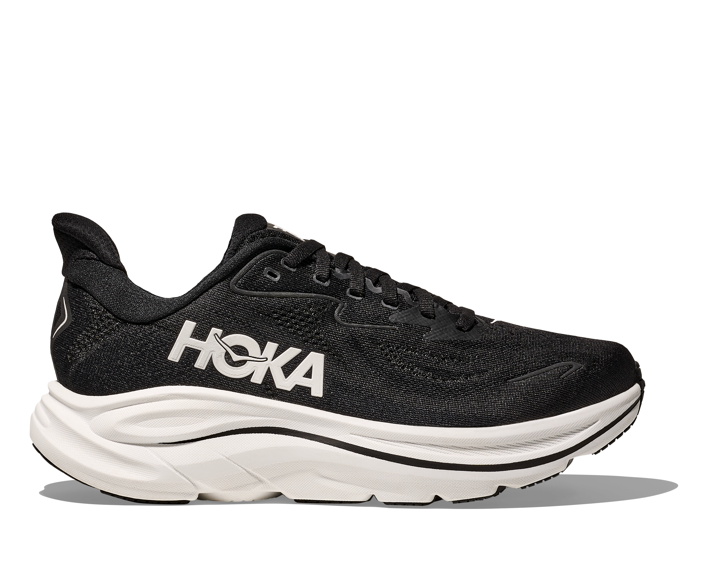 HOKA Women's Clifton 10 - BLACK / WHITE (Wide)