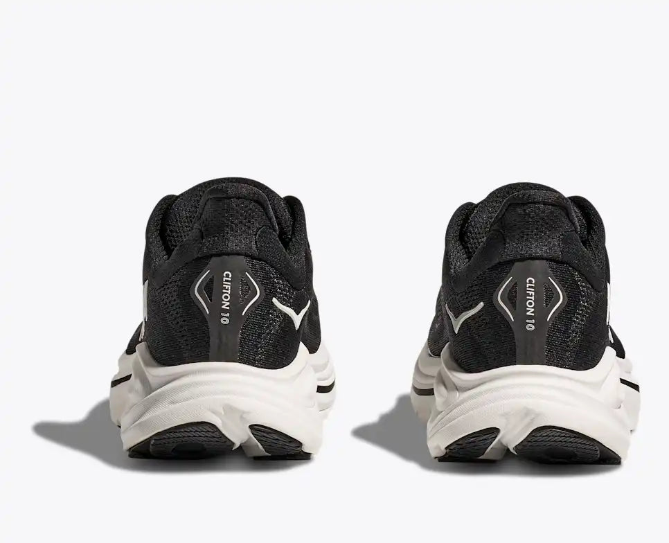 HOKA Women's Clifton 10 - BLACK / WHITE (Extra Wide)