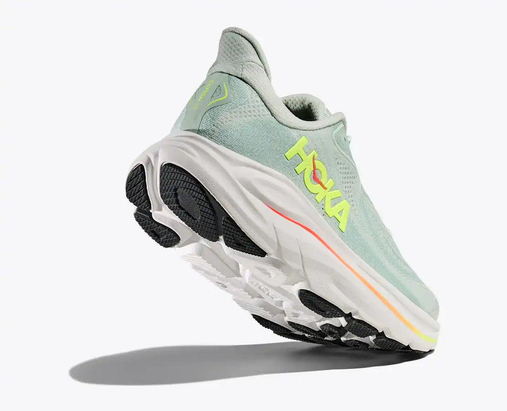 HOKA Women's Clifton 10 - SEA GLASS / NEON FLAME (Wide)