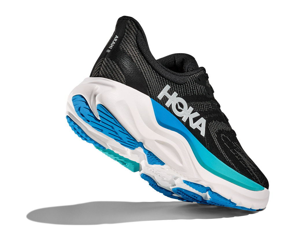 HOKA Men's Arahi 8 - BLACK / SKYWARD BLUE