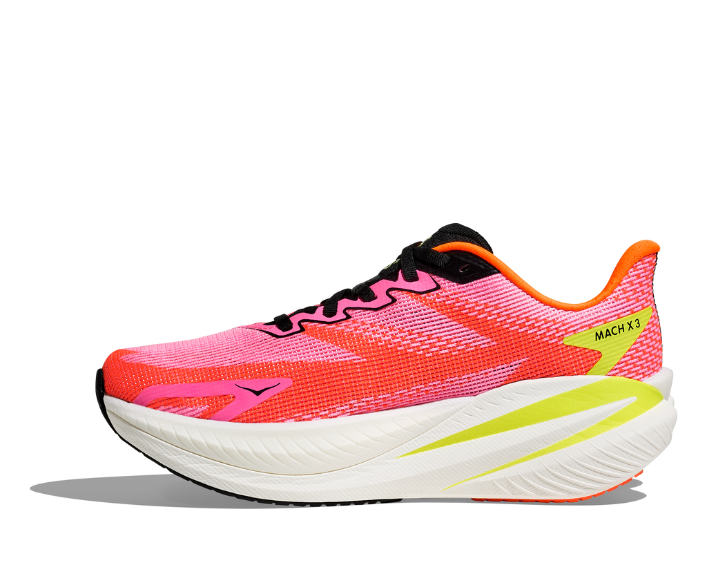 HOKA Women's Mach X 3 - NEON ROSE / NEON TANGERINE