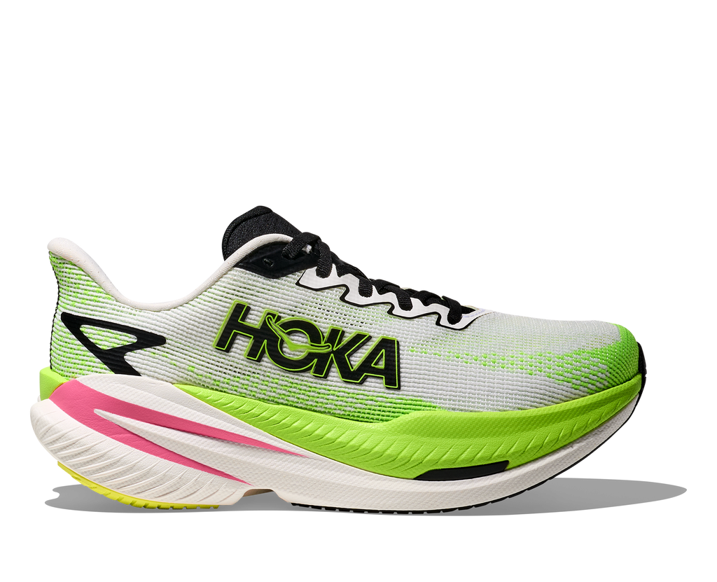 HOKA Women's Mach X 3 - WHITE / NEON LIME
