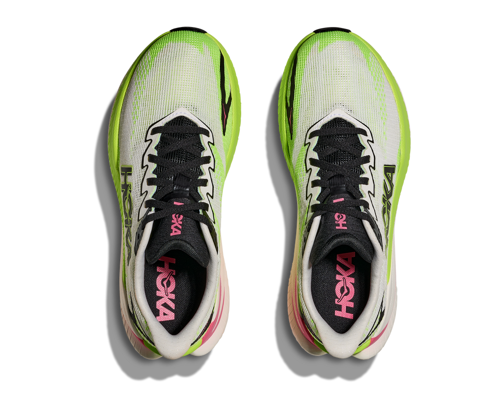 HOKA Women's Mach X 3 - WHITE / NEON LIME