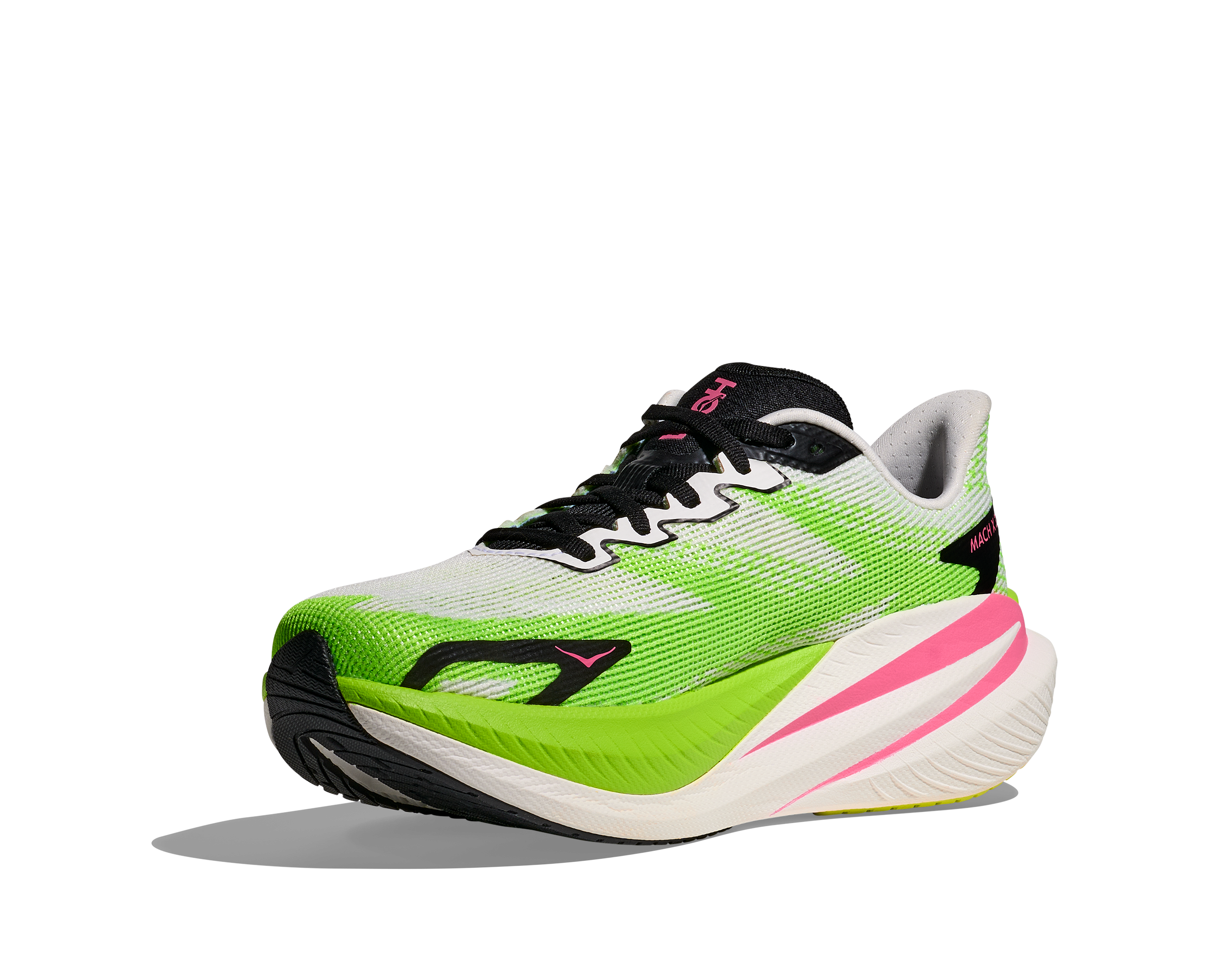 HOKA Women's Mach X 3 - WHITE / NEON LIME