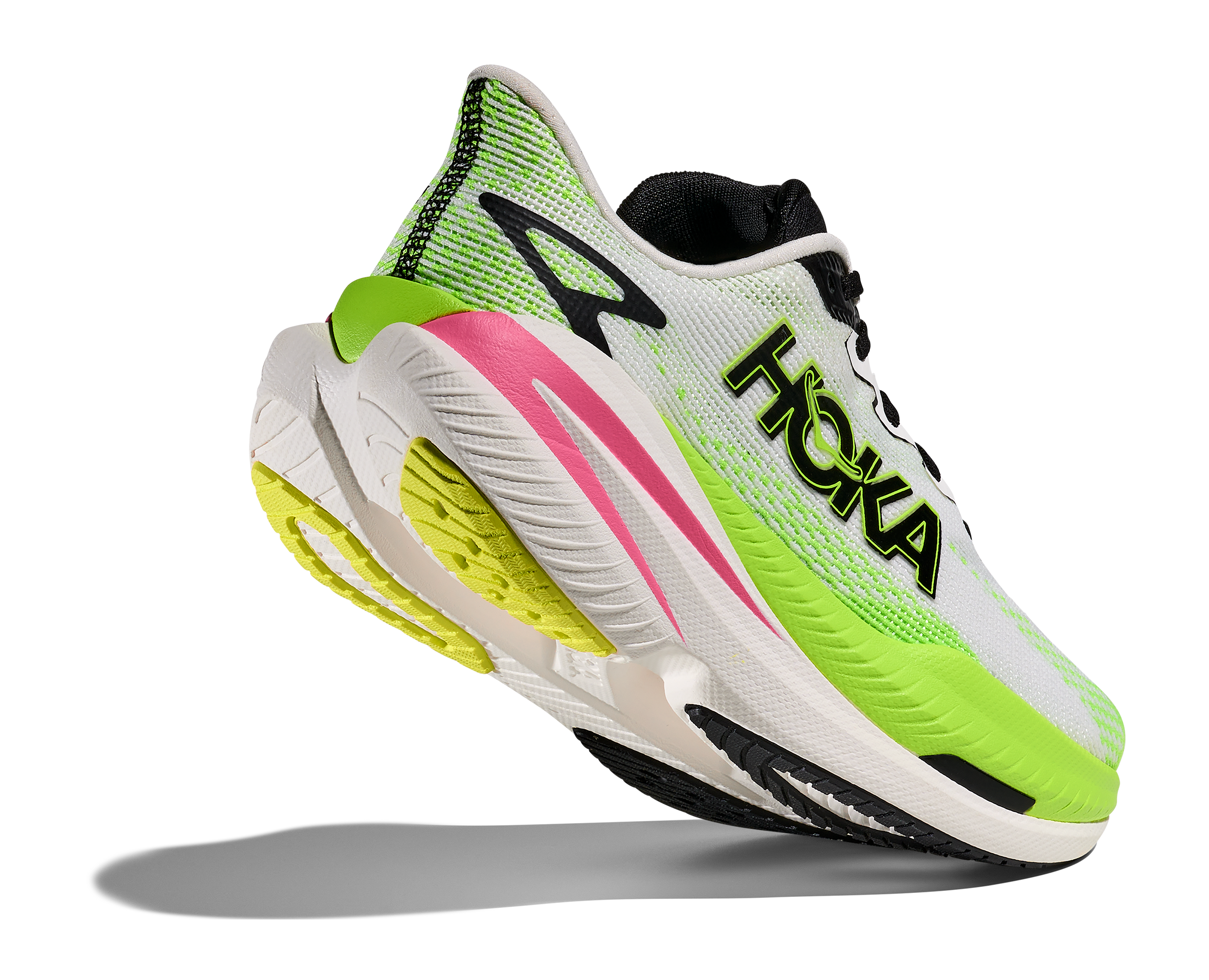 HOKA Women's Mach X 3 - WHITE / NEON LIME