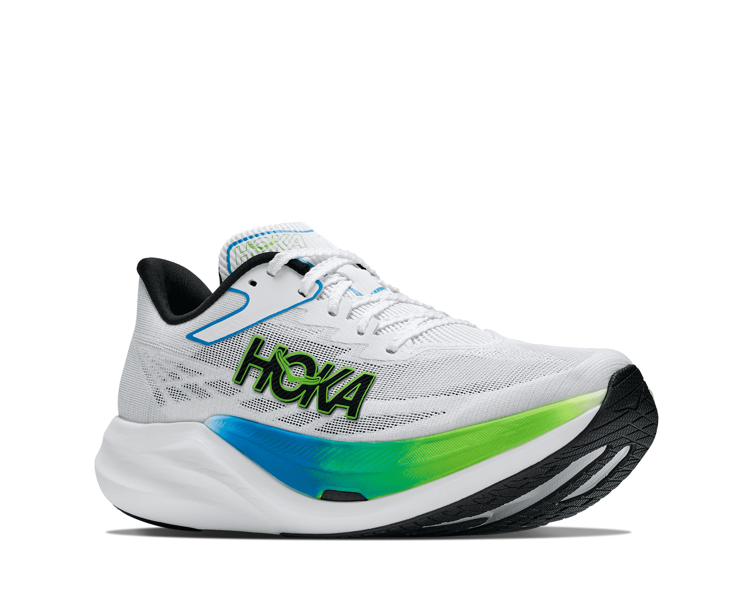 HOKA Unisex Rocket X 3 - FROST / ELECTRIC LIME