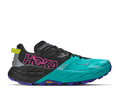 HOKA Women's Speedgoat 7 - BLACK / ELECTRIC AQUA