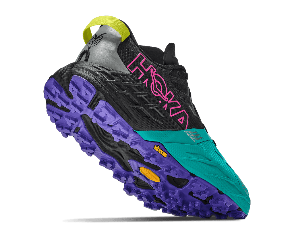 HOKA Women's Speedgoat 7 - BLACK / ELECTRIC AQUA