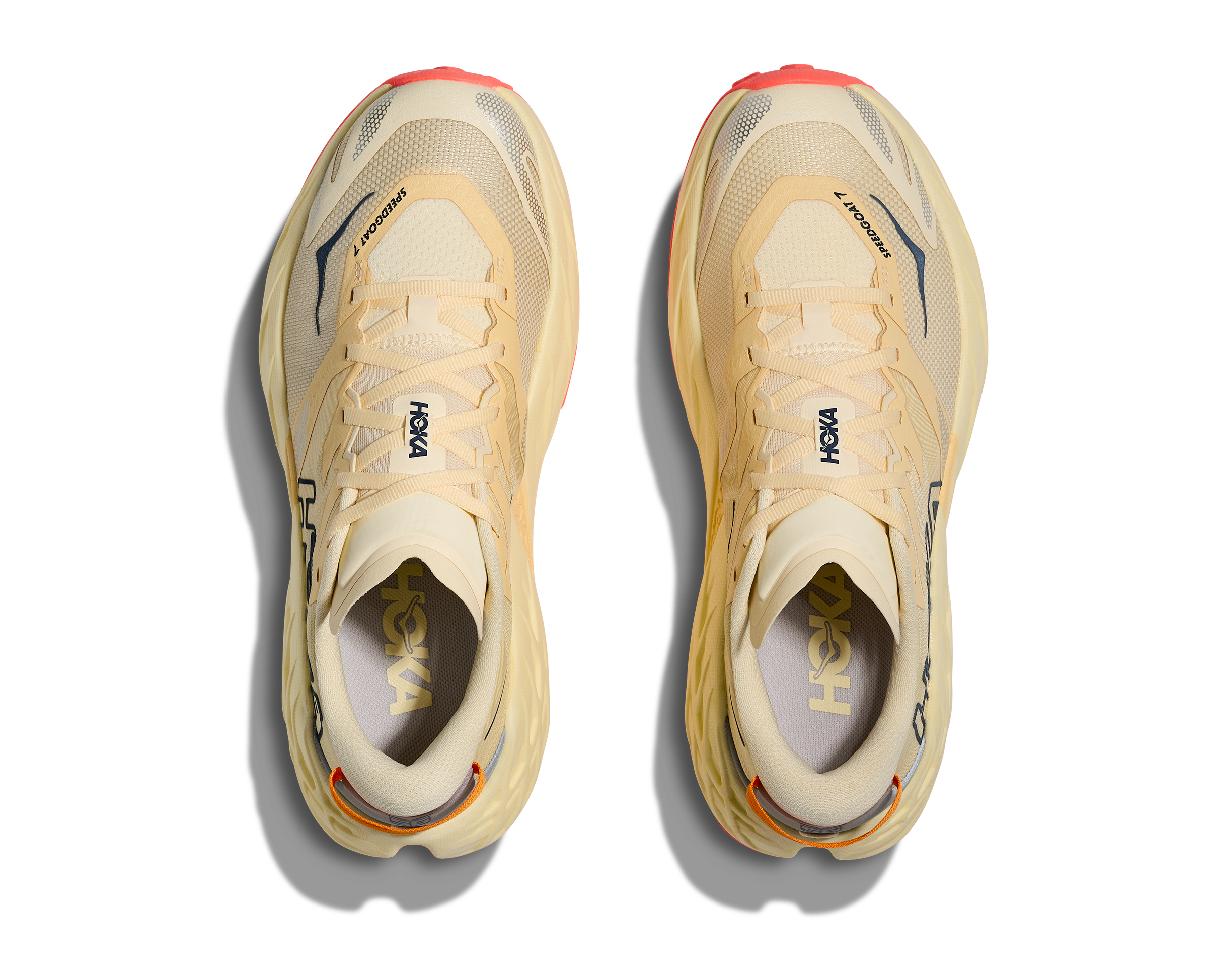 HOKA Women's Speedgoat 7 - VINTAGE YELLOW / NEON FLAME