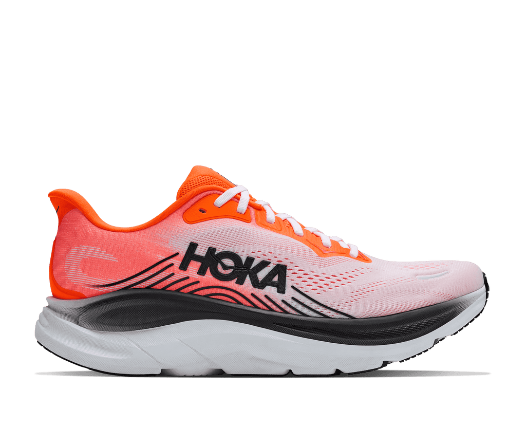 HOKA Men's Clifton 11 - NEON TANGERINE / FROST (Wide)
