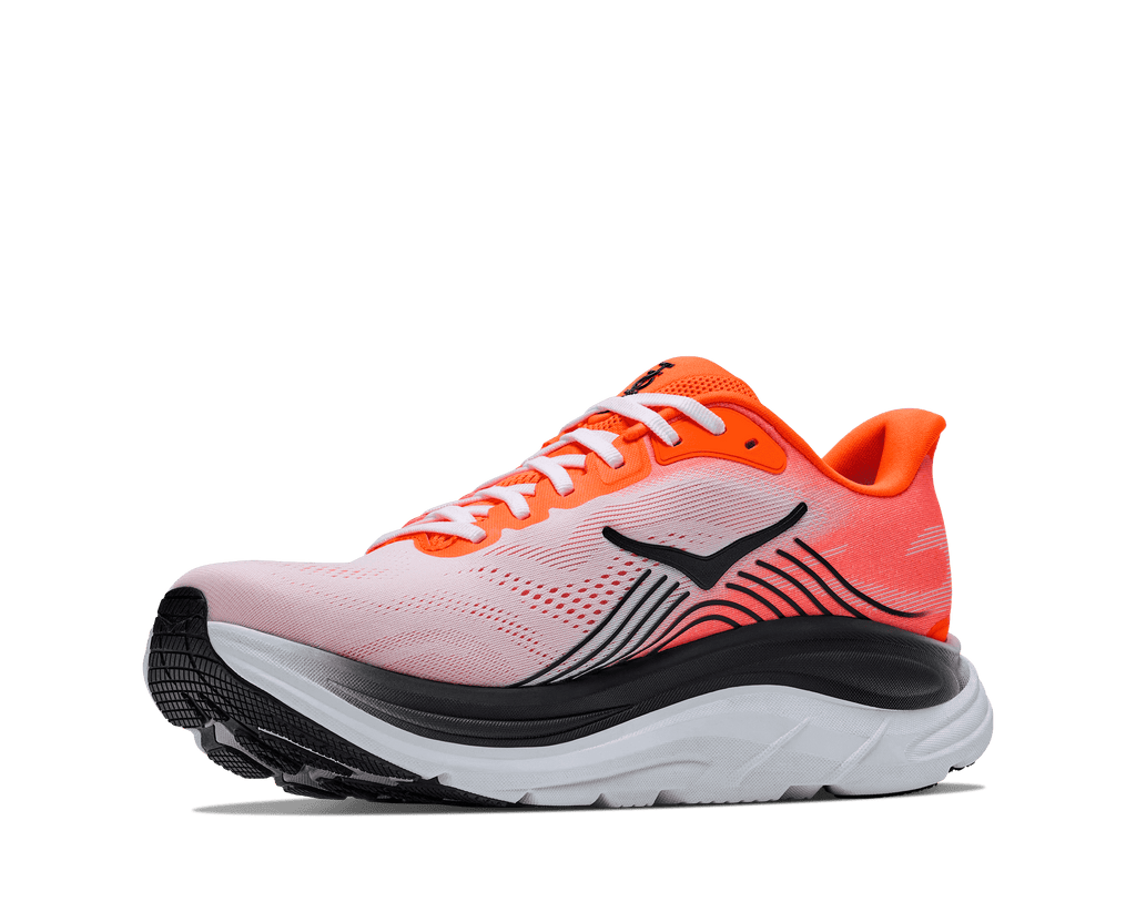 HOKA Men's Clifton 11 - NEON TANGERINE / FROST (Wide)