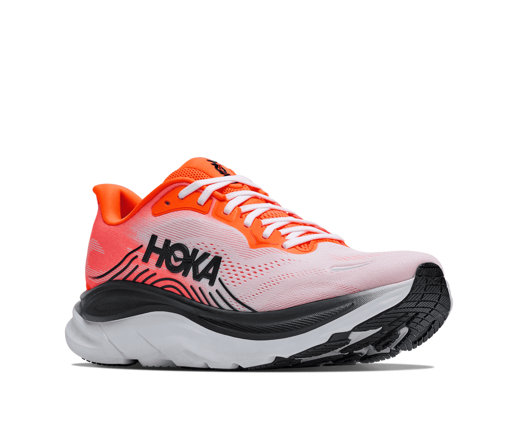HOKA Men's Clifton 11 - NEON TANGERINE / FROST (Wide)
