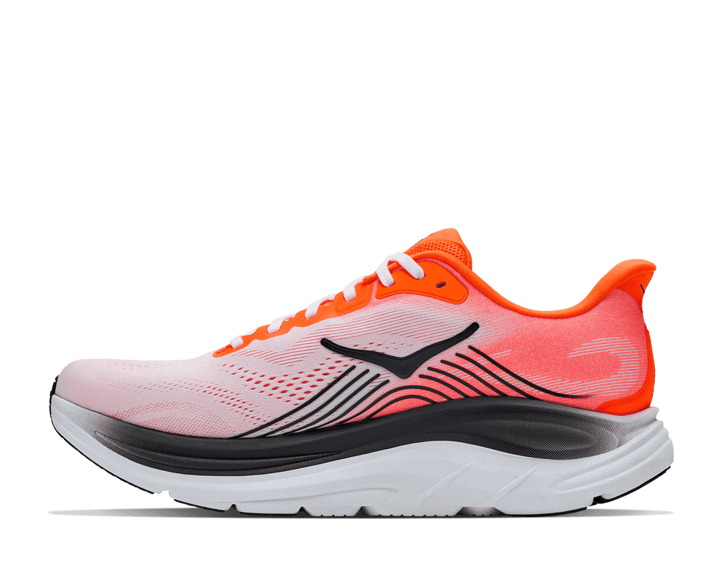 HOKA Men's Clifton 11 - NEON TANGERINE / FROST (Wide)